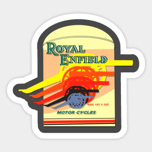 Retro Royal Enfield Motorcycles Design by MotorManiac Sticker